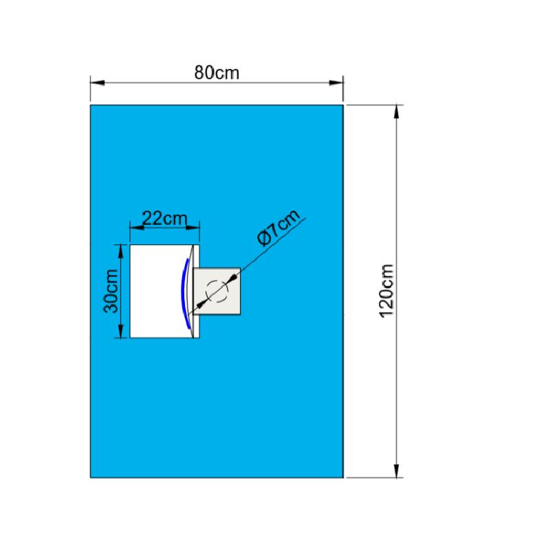 Покриття операційне офтальмологічне 120 см х 80 см з адгезивним опер/ отвором діаметром 7 см та мішком приймальним (СММС - 35 г/м2) стерильне NUREL®